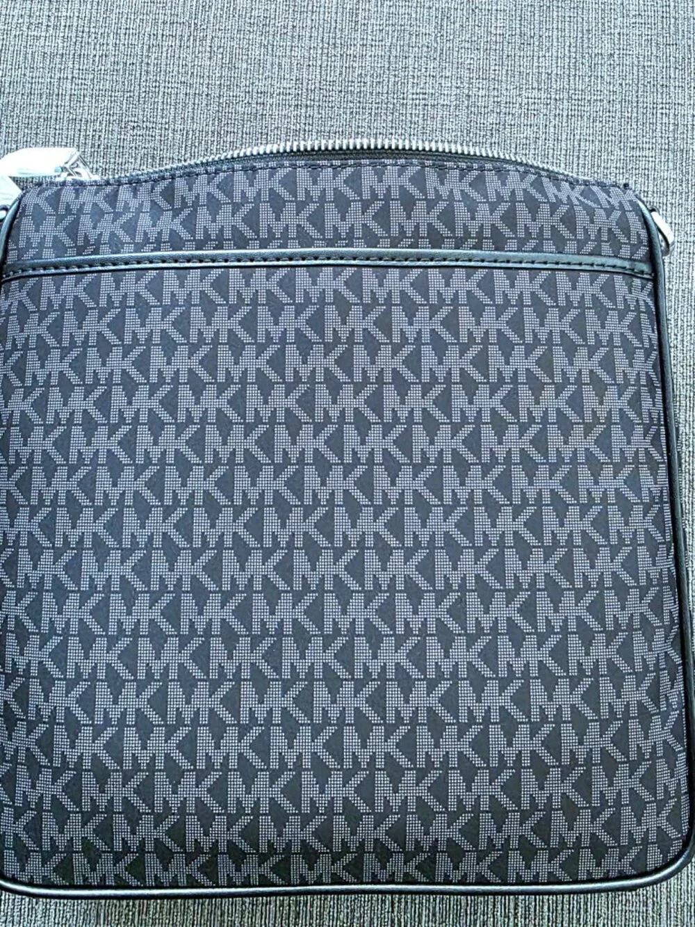 NWT Michael Kors Black/Gray MK Monogram Crossbody Bag- Water Resistance- OBO!